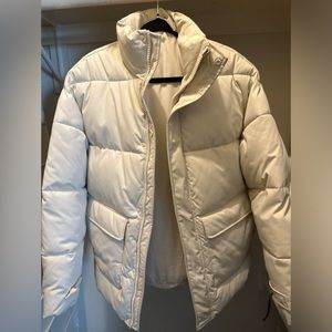 ZARA Puffer Jacket Ecru Unisex